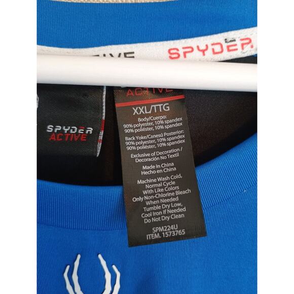 Spyder Shirt Men 2XL Blue Active Proweb Base Layer Outdoors Performance Pullover - Picture 7 of 8